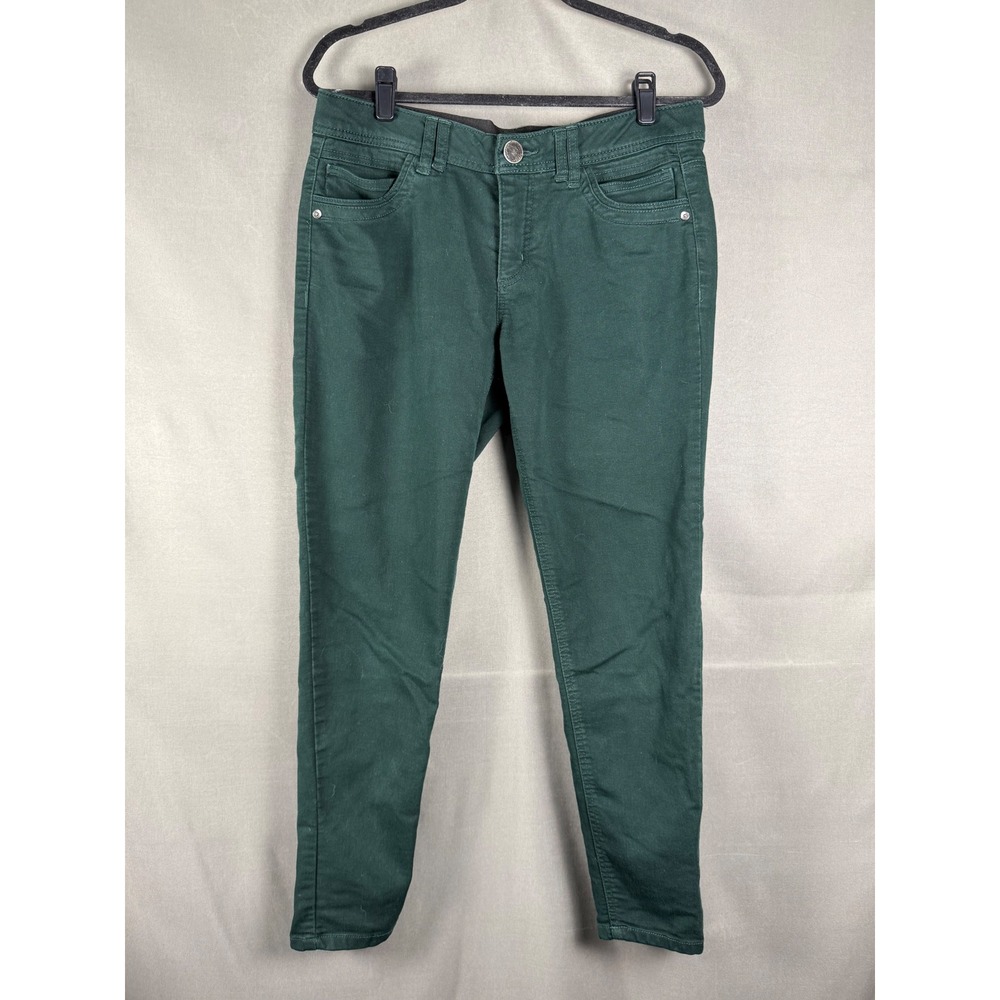 Democracy Skinny Pants Women 8 Green Ab Technology Stretch Slim Fit 5-Pocket